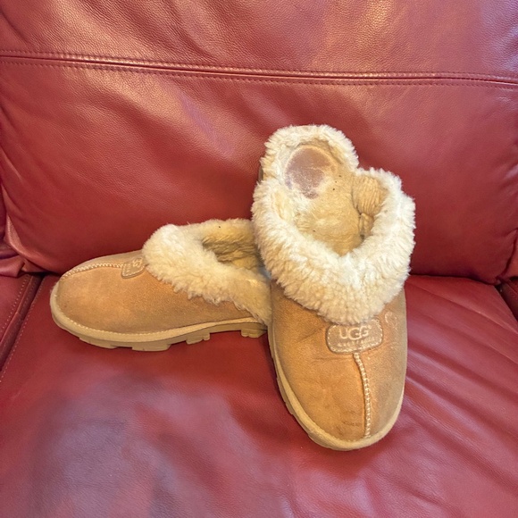 "Ugg" leather, fleece-lined slipper (mule) 7-8, sand - Picture 10 of 13